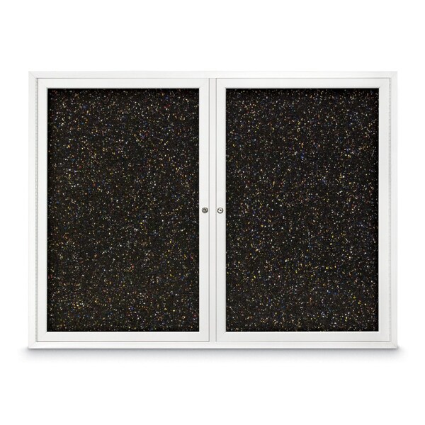 Sliding Door Indoor Enclosed Corkboard, 7, UV9027ACSH-BRONZE-BLACK